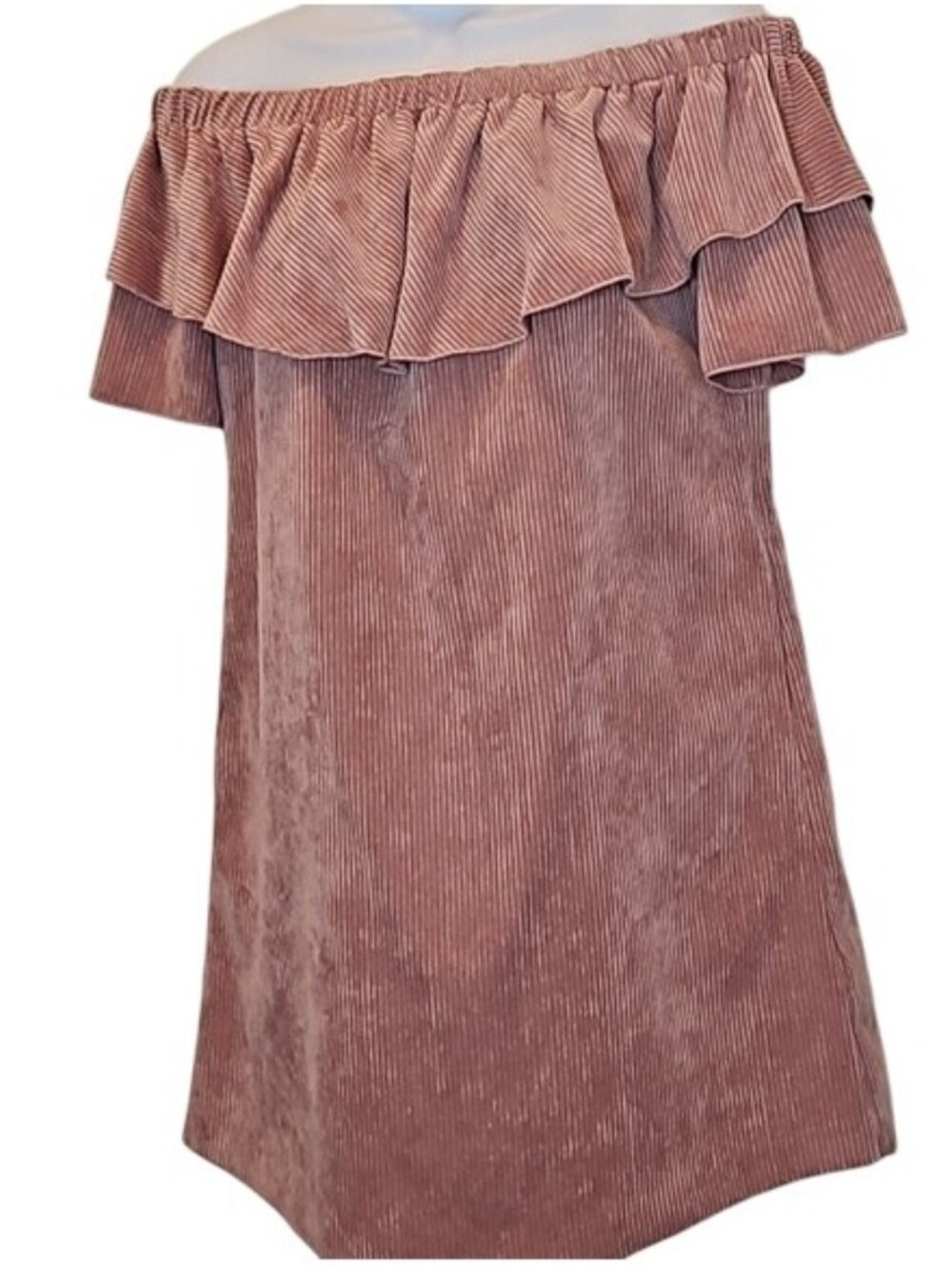 Endless Rose Mini Dress Small New Women's Ribbed Off The Shoulder Pockets - Picture 4 of 8